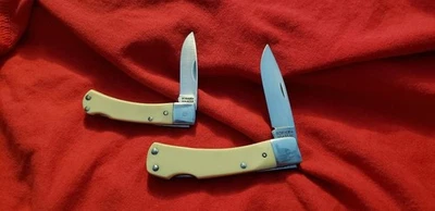 Schrade+ (2) Cuchillos especiales, 3OT/5OT, SC513/SC515, níquel/plata, latón-USA-Nuevo Foto 1 de 4