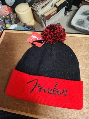 Gorro FENDER Logo Invierno Tobagon Rojo Negro Nuevo Foto 1 de 4