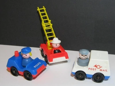 Camión de bomberos de colección Little People 997 Village MainStreet años 70 policía Fisher Price Foto 1 de 3