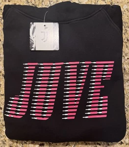 Juventus Juve Serie A FC Oversized Hoodie Black Football Soccer Mens Large NWT - Picture 1 of 15