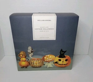4er Set - Williams Sonoma Vintage Motiv Halloween Salatteller Set - NEU! - Bild 1 von 16