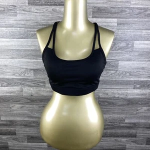 GAIAM Scoop Neck Strappy Back Black Activewear Sports Bra Women's Size Medium - Picture 1 of 9
