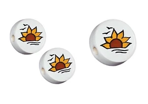 SUNSET CERAMIC BEADS SUN TRAVEL HORIZON CHOOSE 14mm 25pcs OR 21mm 20pcs - Picture 1 of 3