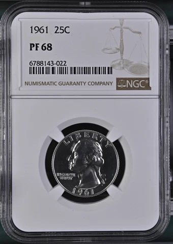 1961 Silver Proof Washington Quarter NGC PF68 Cover