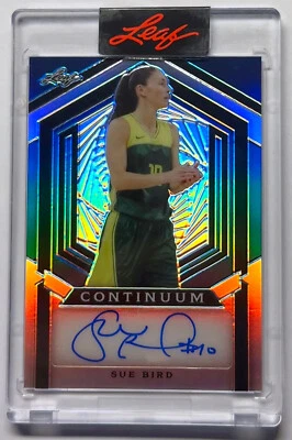 SUE BIRD SIGNED 2023 LEAF METAL CONTINUUM AUTO SEATTLE BASKETBALL CARD #MC-134 - Image 1 of 2