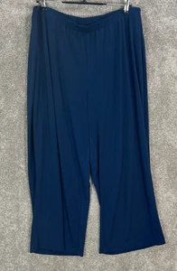 Catherines Pants Womens 22W Blue Actual 36X25 Pull On Elastic Waist Wide Leg - Picture 1 of 8