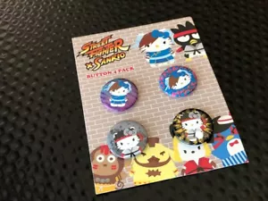 STREET FIGHTER X SANRIO PIN BUTTON 4 PACK - Picture 1 of 3