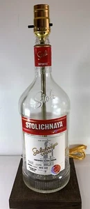Stoli 1.75L Table Desk LAMP Bar Lounge Game Room Liquor Bottle Party - Picture 1 of 4
