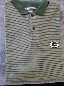 Champion Green Bay Packers Polo Shirt Men XXL Striped Short Sleeve NFL Football - Picture 1 of 6