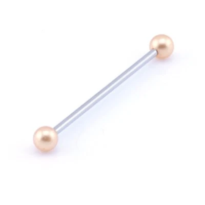 Barra de perforación de oreja de andamio industrial barra de acero quirúrgico imitación perla Foto 1 de 4