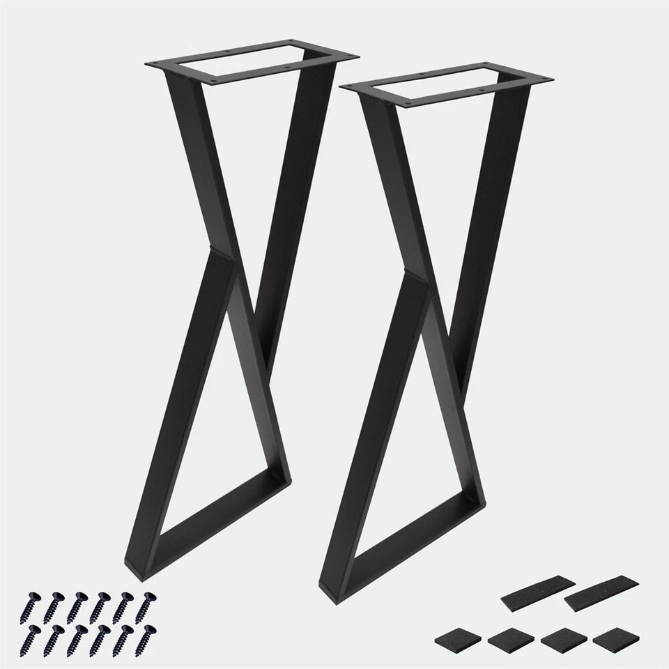 Z Type Iron Furniture Table Legs 16"-32" Heavy Duty Black Metal Legs Industrial - Image 1 of 4