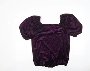 M&Co Womens Purple Polyester Blend T-Shirt Size 12 - Picture 1 of 10