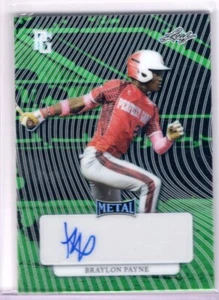 2023 Leaf Perfect Game Metal Braylon Payne Green Prismatic Auto RC /15 - Picture 1 of 1