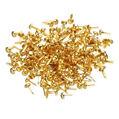 4.5 x 8 mm Mini Brads for Paper Crafts, 200 Pcs Round Paper Fastener, Gold - Image 1 of 4