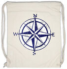 NAUTICAL COMPASS VINTAGE Drawstring Bag Tattoo Star Rockabilly Ship Sailor Shirt