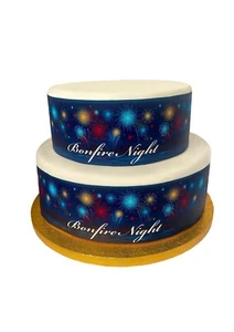 Cake Topper Bonfire Night Firework Border Decor Icing Sheet Edible Decoration - Picture 1 of 7