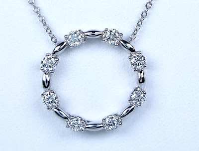 Collar Colgante $6,500 Roberto Coin Cento Oro Blanco 18K Redondo Diamante O Círculo Foto 1 de 4