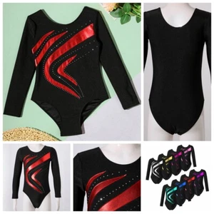 Kids Girls Leotard Samba Bodysuit Rumba Ballet Jazz Jumpsuit Performance Romper - Picture 1 of 82