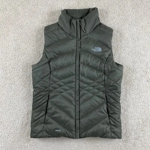 The North Face Puffer Vest Womens Small Green 550 Fill Goose Down Insulated - Picture 1 of 15