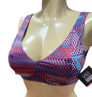 Sujetador deportivo Victorias Secret deportivo sin forro doble V mediano multicolor Foto 1 de 3