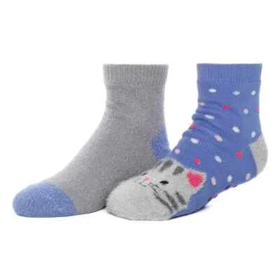 NUEVO Juego de 2 calcetines deportivos Cuddl Duds para niñas Pr con gatos grises talla M/L 4-10 damas Foto 1 de 3