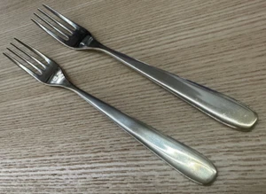 2 Salad Forks Ikea Tillagd Stainless 22185 IKEA 7" Plain GOLD Electroplate AS IS - Picture 1 of 3