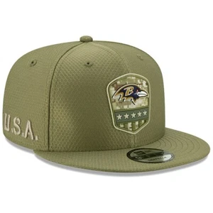 Baltimore Ravens New Era Salute to Serivce 59FIFTY Fitted Hat - Olive - Picture 1 of 5