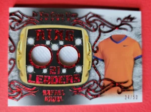 RAFAEL NADAL WORN GAME USED RELIC SWATCH WARDROBE CARD #d34/50 LEAF TENNIS TOP - Bild 1 von 2