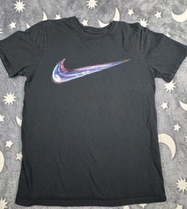 Nike Men's The Nike Tee Black Check Graphic T-shirt Size M - Picture 1 of 3