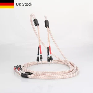 2m pair Speaker Wire for HIFI AUDIO CABLE with Rhodium Plated Banana Plugs - Picture 1 of 7