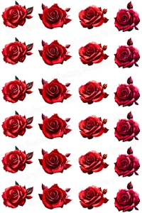 Blumen essbar Muffin Tortenaufleger Tortenbild Party Deko Geburtstag Rose rot - Bild 1 von 10