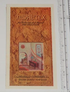 Muralo Mural-Tex Textured & Relief Folding Advertising Brochure Copyright 1927 - Imagen 1 de 12