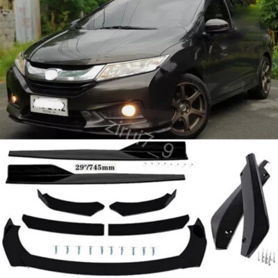 For Honda City 2010-2022 Front Bumper Lips Splitter Body Kit Side Skirt Rear Lip Foto 1 de 4