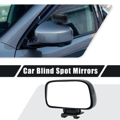 Espejo retrovisor gran angular convexo universal negro punto ciego para coche camión Foto 1 de 4