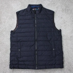 Gilet Ted Baker uomo 4/US grande blu trapuntato bianco piumino d'anatra full zip imbottito - Foto 1 di 14