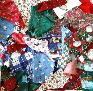 Menge kleiner Stoffreste 5 Unzen Weihnachten Krume Quilt, Puppenkleidung, Scrapbooking - Bild 1 von 9