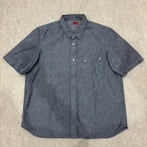 Levi's Red Tab Men's XL Blue Western Denim Short Sleeve Snap Button Up Shirt - Picture 1 of 8