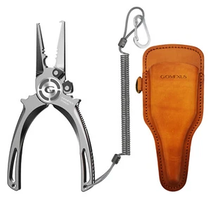 Gomexus Never Rust Titanium Fishing Plier 7'' Leather Sheath Lifetime Warranty - Picture 1 of 10