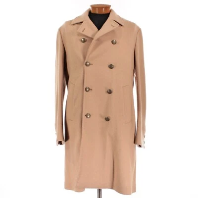 Eleventy Platinum NWT Double Breasted Top Coat w Half Belt Size 54 (44R US) Tan - Image 1 of 4