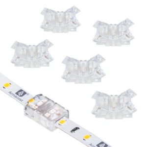 WireGrip 2 Pin LED Strip Light Tape to Tape Splice Connectors 6pk - Picture 1 of 3