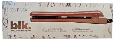 Cortex International Black Series Professional 1.25-Inch Rose Gold Flat Iron-NEW - Image 1 of 4