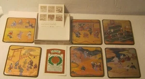 Coasters of "Yamato-e" Pictures The Habits & Customs of Old Kyoto Set of 6 NEW!! - Afbeelding 1 van 11