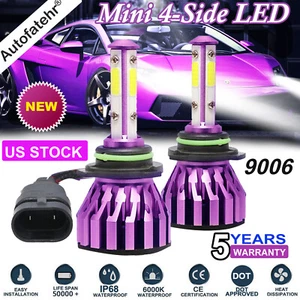 2Pc 4 Side 9006 HB4 980W 98000LM LED Headlight Bulbs Conversion Kit 6000K White - Picture 1 of 14