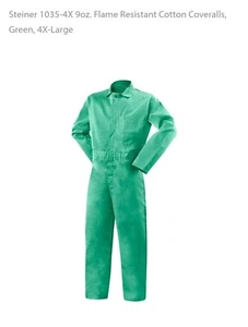 Steiner 1035-4X Schweißoverall 9oz feuerhemmend grün 4X-L Weldlite - Bild 1 von 3