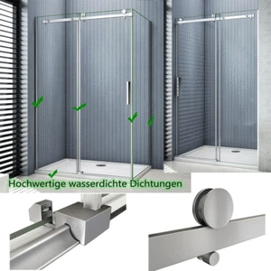 100,105-160cm Schiebetür 8mm NANO Duschwand Eckdusche Abtrennung Duschkabinen - Bild 1 von 17