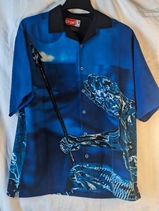 Urge Im-Pulse Mens Med Button-Up Multicolor Shirt Anthropomorphism Turtle Spear - Picture 1 of 9