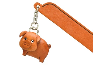 Pig Leather Charm Bookmarker *VANCA* Made in Japan #61216 - Picture 1 of 10