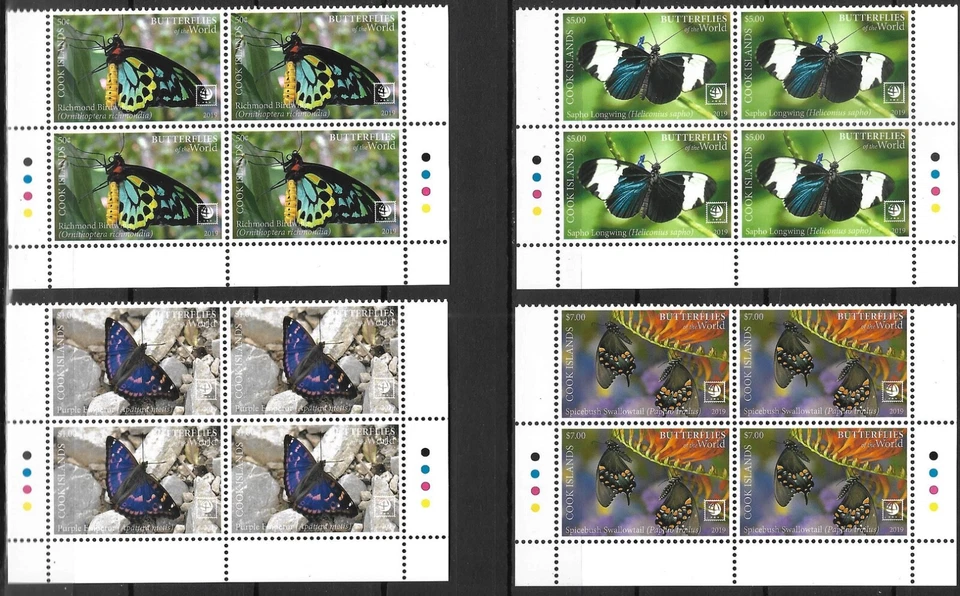 COOK ISLANDS - 2020 MNH "BUTTERFLIES (PART I)" Complete Set, Block Of 4 !!! - Image 1 of 1