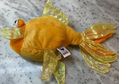 GANZ Orange Fan Tail Goldfish Plush Stuffed Animal Fish 8" Tall - Image 1 of 4