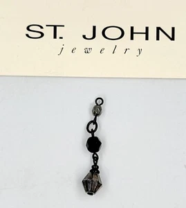 NEW ST. JOHN Zipper Pull Black Metal Replacement Slider Charm Pendant Puller - Picture 1 of 5